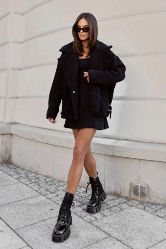 Kurtka FLUFFY - Czarny L/XL
