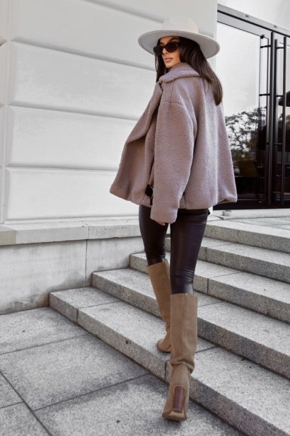 Kurtka FLUFFY - Taupe L/XL