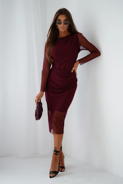Sukienka tiulowa LUSH - Bordo L/XL