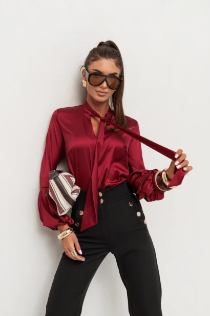 Koszula satynowa VIVIENNE - Bordo M
