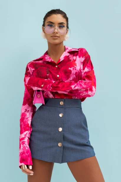 Koszula Satynowa MADDIE - Very Pink S