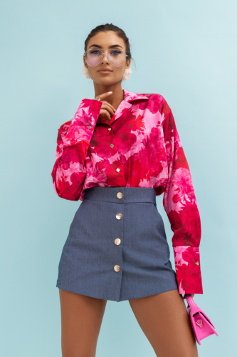 Koszula Satynowa MADDIE - Very Pink M