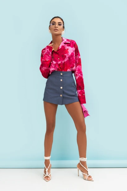 Koszula Satynowa MADDIE - Very Pink M